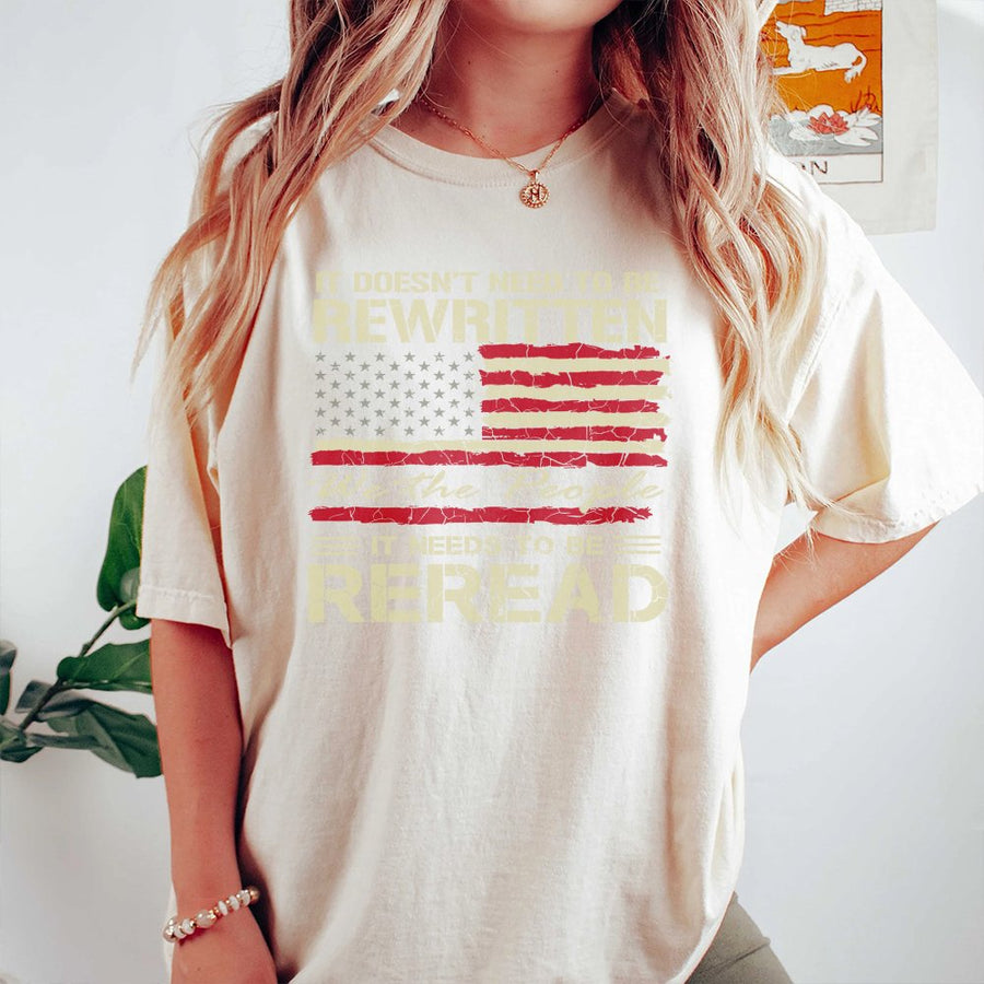 We The People T-Shirt | US Constitution Vintage Graphic | 100% Cotton Premium Tee | Patriotic Gift for Conservative History Lovers