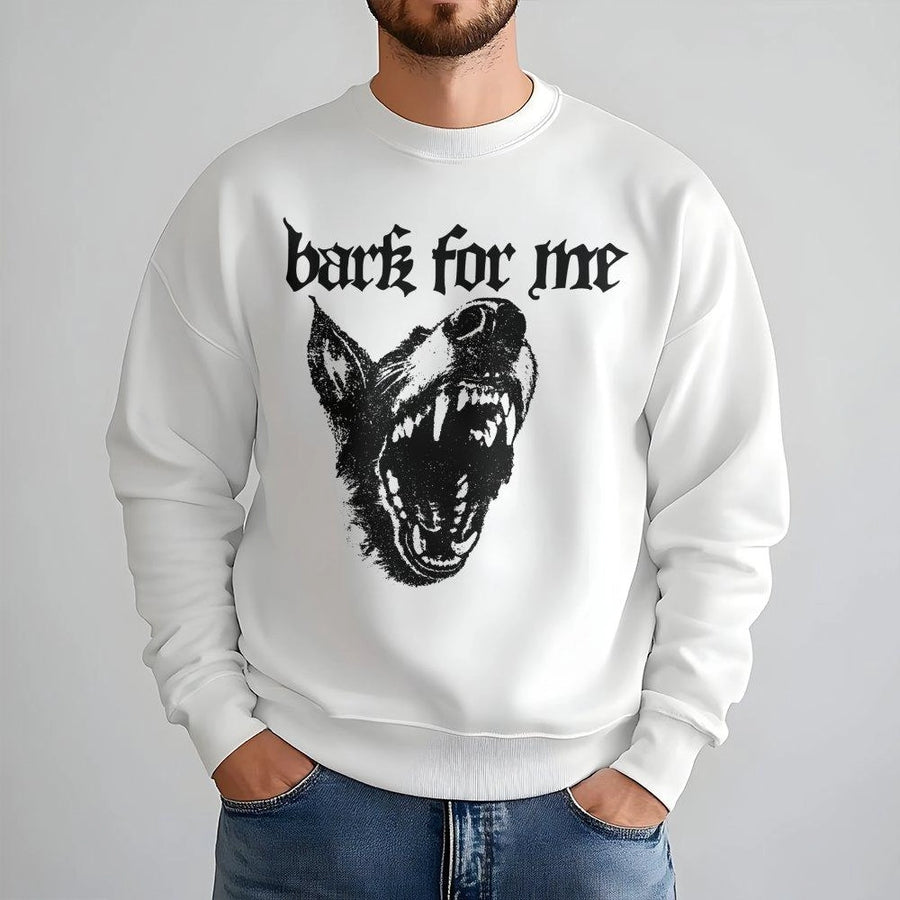 Bark For Me Sweatshirt | Gothic Dog Graphic Print | Premium Cotton Blend Crewneck | Edgy Alt Fashion Gift for Dog Lovers