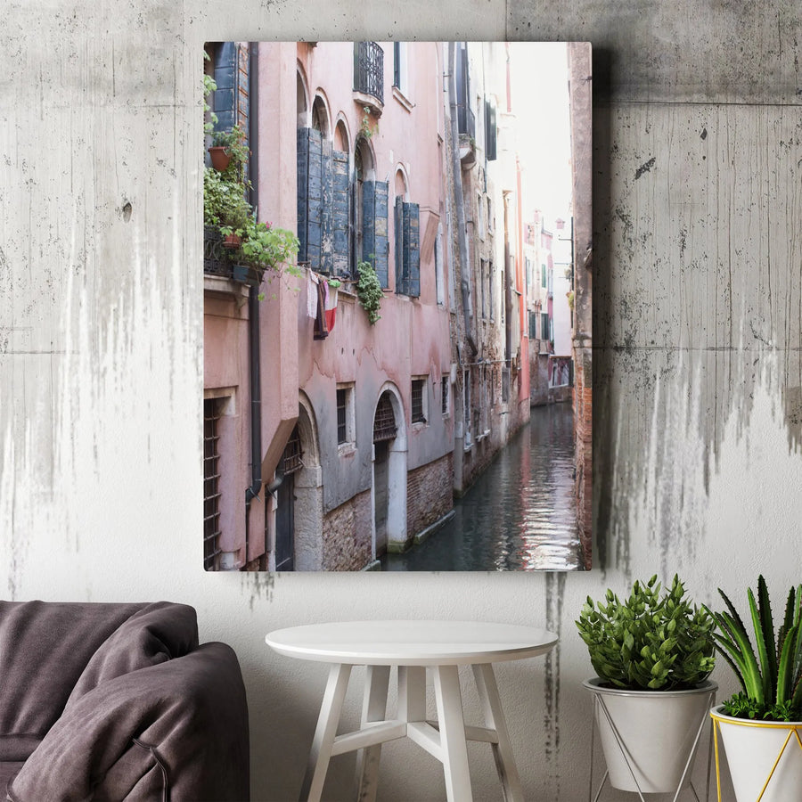 Venice Canal Canvas Wall Art | Rustic Italian Architecture Print | Premium Gallery Wrap Canvas | European Home Decor & Travel Lover Gift