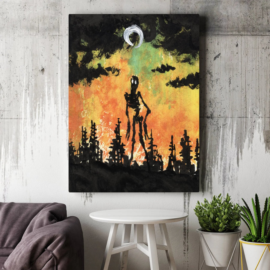 Spooky Forest Monster Canvas | Dark Surreal Silhouette Art | 1.25 Inch Gallery Wrap | Gothic Home Decor Gift for Horror Fans