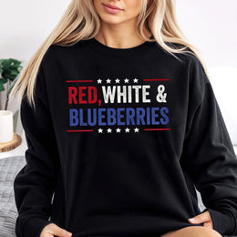 Red White And Blueberries Sweatshirt | Patriotic 4th of July Design | Soft Cotton Blend | Unisex Holiday Gift for American Patriot
