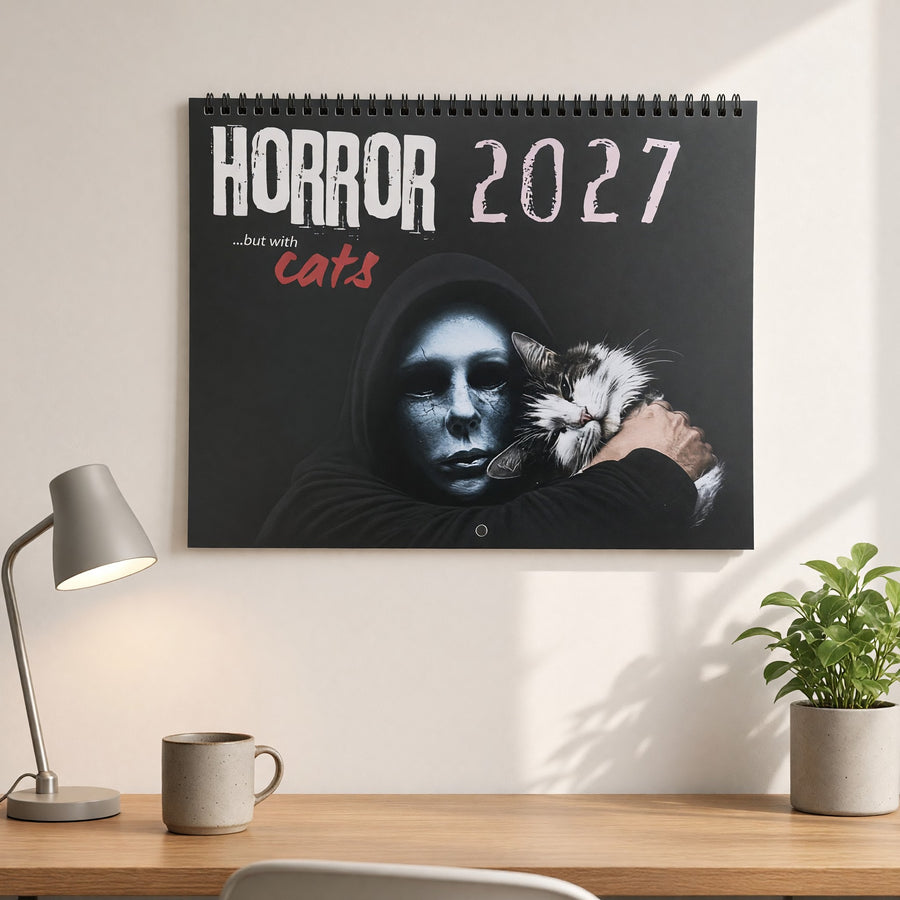 Horror Movie Cats 2027 Wall Calendar