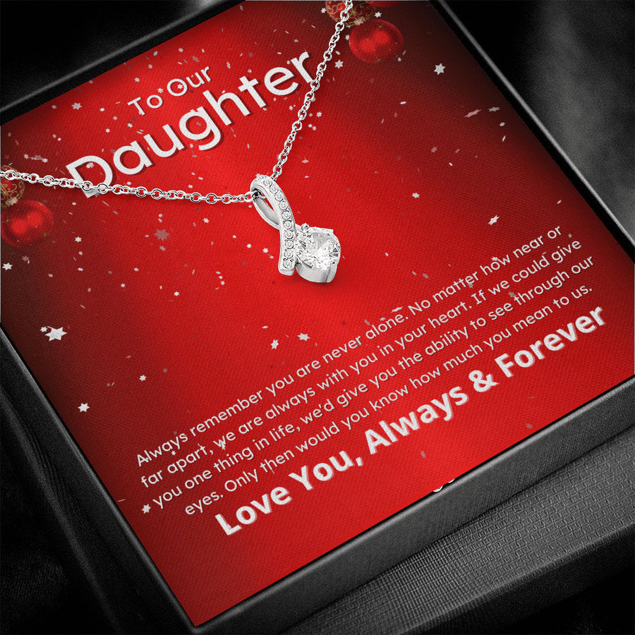 Daughter Gifts From Parents/Mom/Dad, Daughter Necklace Gift, Parents with Special Message Card, Alluring Pendant Necklace Gift