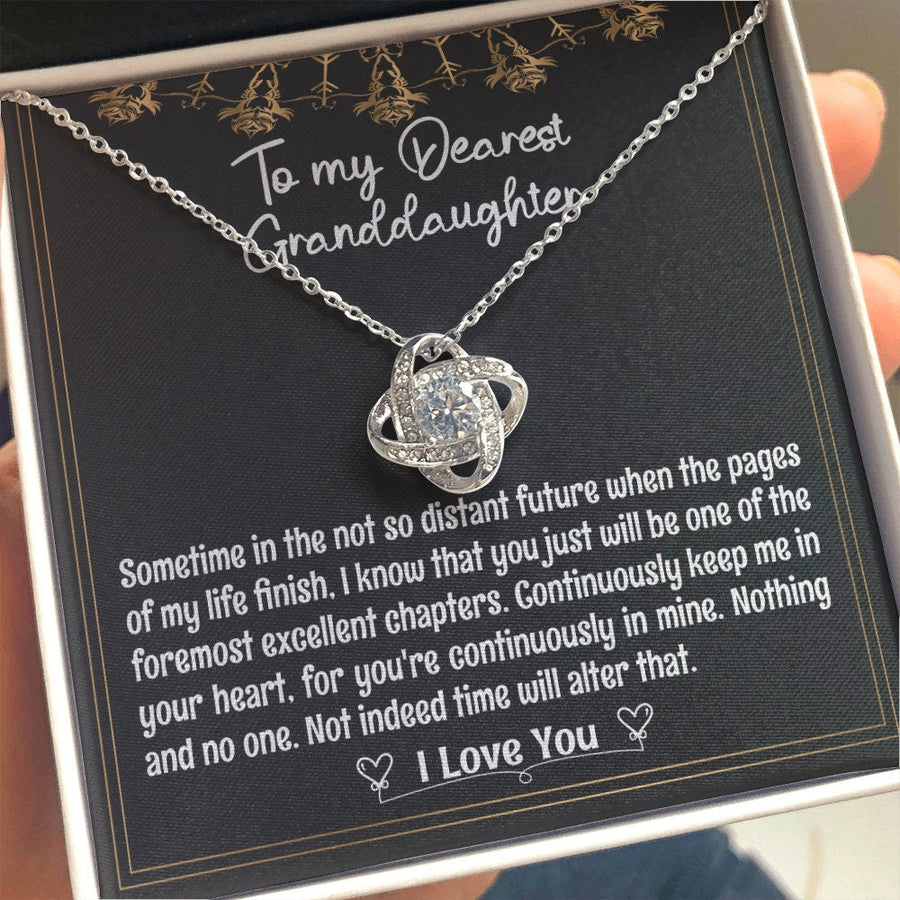 Granddaughter Gift From Grandmother, Granddaughter Gift From Grandfather, Christmas Necklace For Granddaughter With Message Card