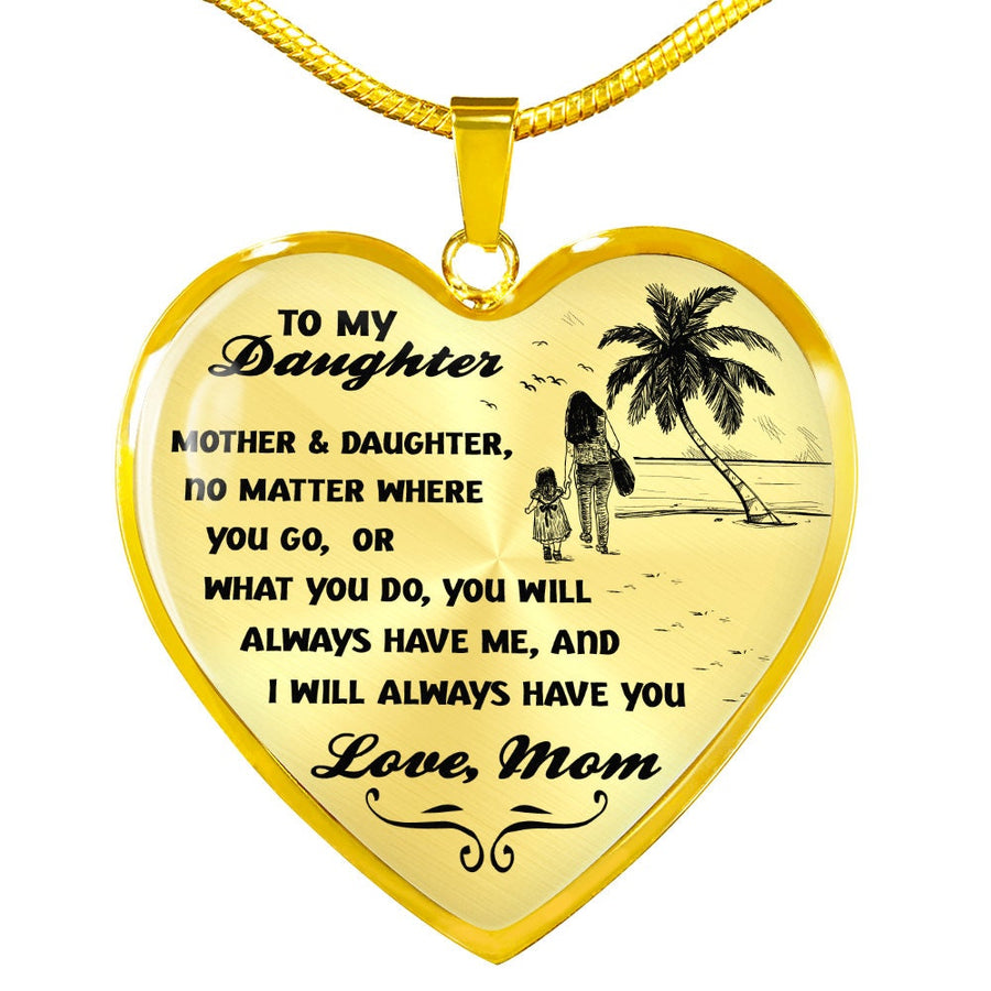 To My Daughter Jewelry, Personalized Gift For Daughter From Mom, Heart Necklace, Daughter Gift From Mom, Valentines Day Gift To Daughter