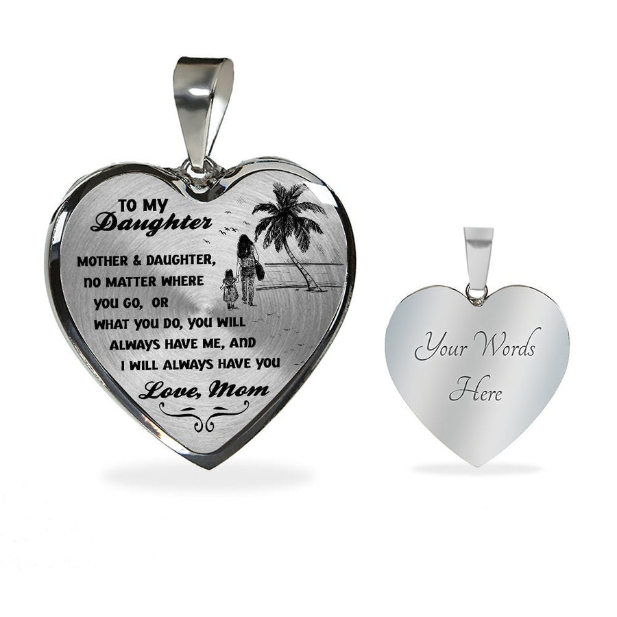 To My Daughter Jewelry, Personalized Gift For Daughter From Mom, Heart Necklace, Daughter Gift From Mom, Valentines Day Gift To Daughter