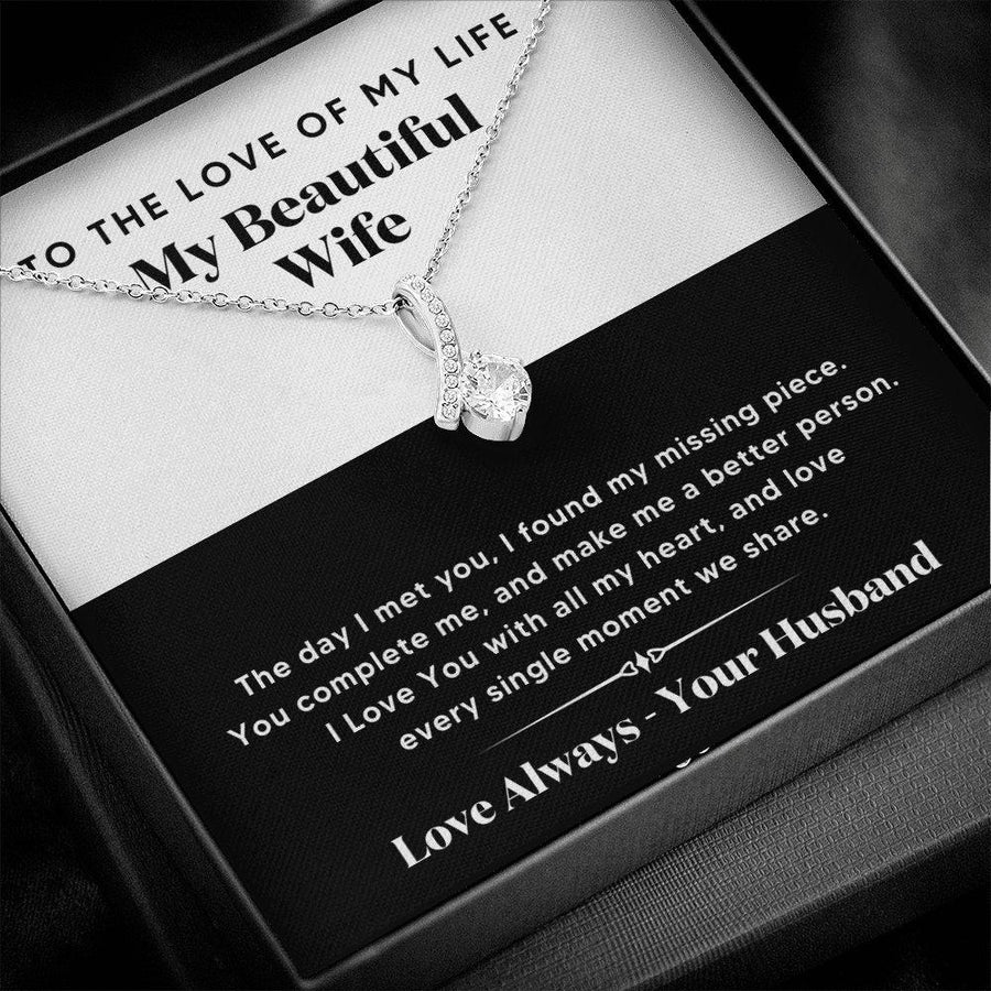 My Beautiful Wife - Alluring Beauty Necklace - Anniversary Gift for Wife, Birthday Gift for Wife, Gift for Wife Necklace for Wife