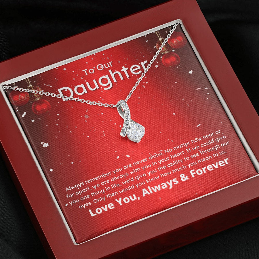 Daughter Gifts From Parents/Mom/Dad, Daughter Necklace Gift, Parents with Special Message Card, Alluring Pendant Necklace Gift