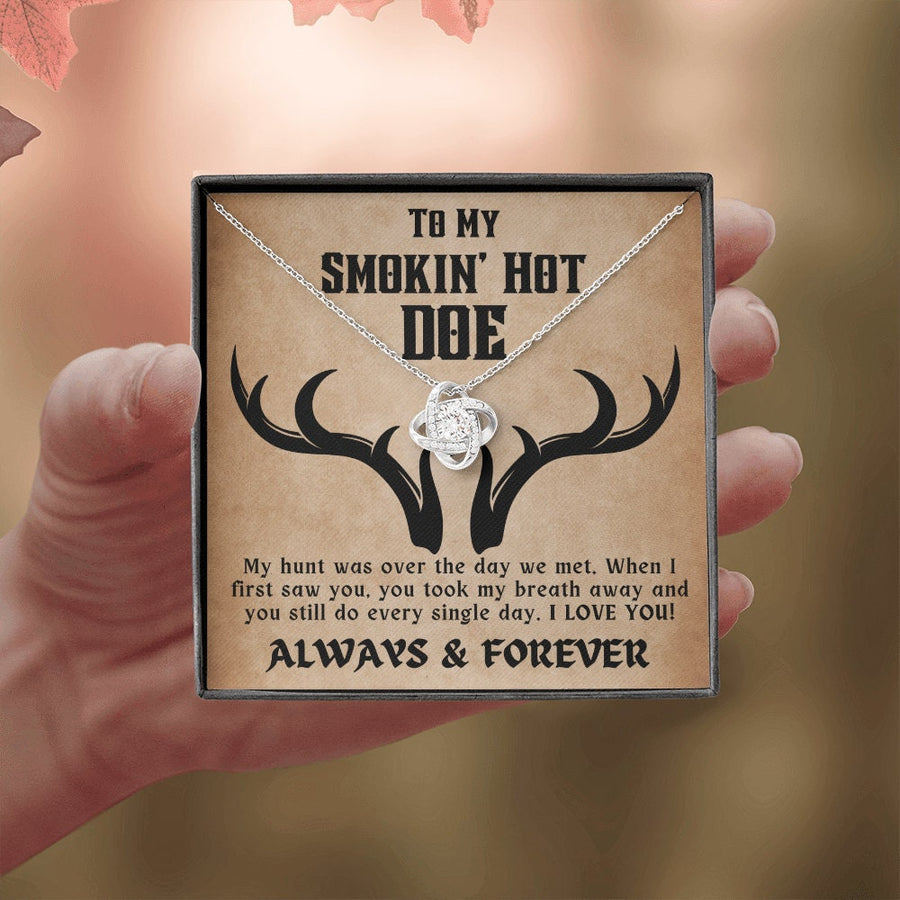 To My Smokin Hot Doe Necklace Gift for Wife, Valentine's Day Gift for Wife, Anniversary Gift for Wife, Soulmate Gift, Hunter Gift for Wife