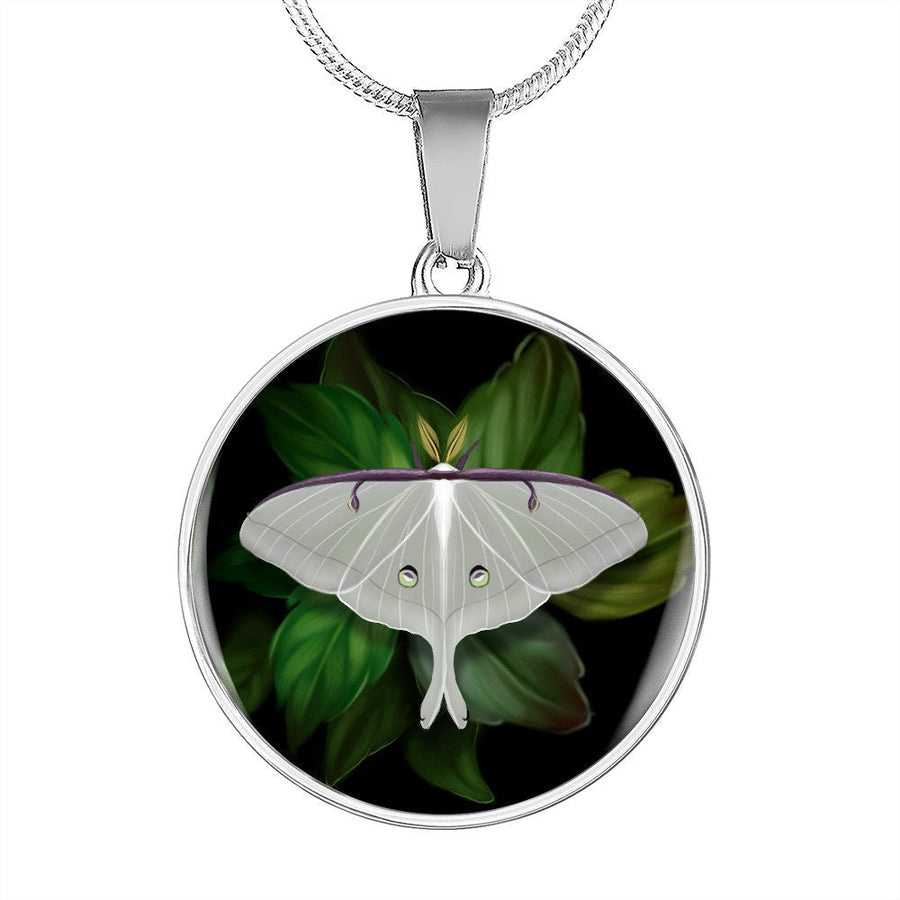 Moth Necklace, Folk Witch Pendant, Colourful Jewelry