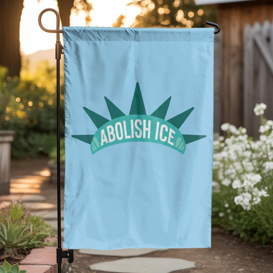 Abolish ICE Garden Flag | Double-Sided Political Statement | Weather-Resistant Polyester Fabric | Progressive Yard Decor & Activist Gift