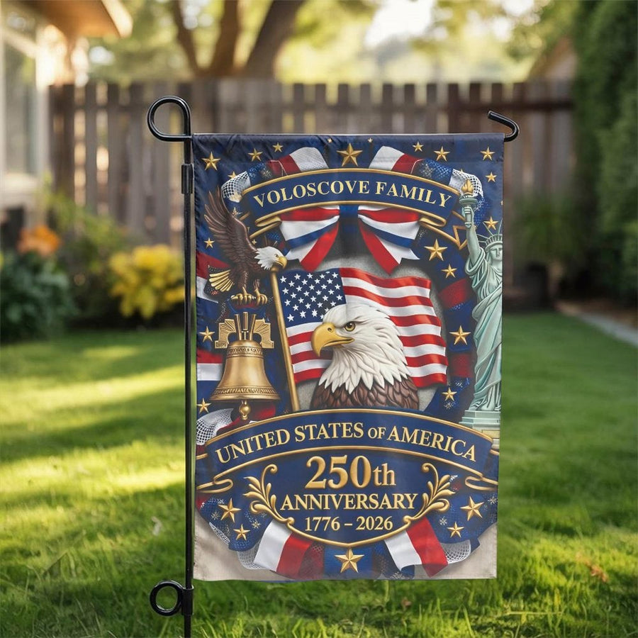 USA 250th Anniversary Garden Flag | American Eagle Patriotic Decor | Double Sided Weather Resistant Fabric | Commemorative Gift for Yard & Home