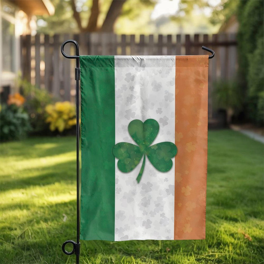 Irish Shamrock Garden Flag | Double Sided Ireland Flag Print | Weather Resistant Polyester | St Patricks Day Outdoor Decor Gift