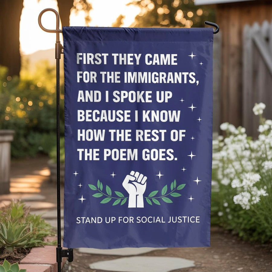 Social Justice Garden Flag | Stand Up For Social Justice Quote | Double Sided Polyester | Progressive Yard Decor Gift
