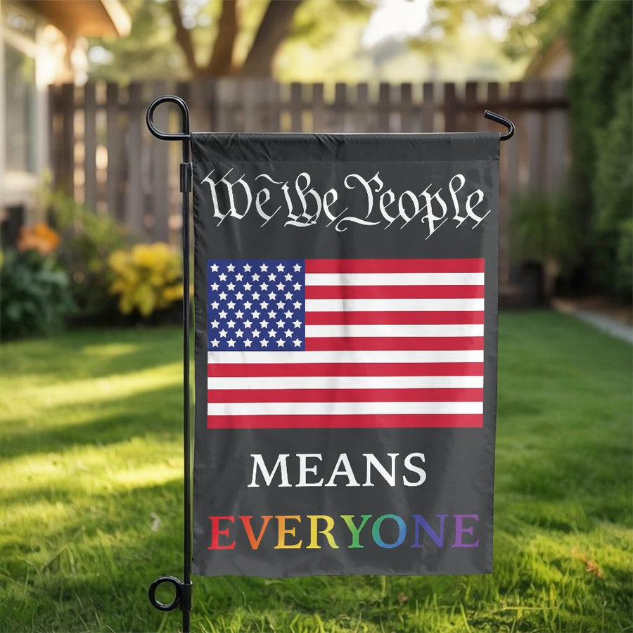 We The People Garden Flag | Inclusive Pride American Flag Design | Weather-Resistant Polyester | Progressive Yard Decor and LGBTQ Ally Gift