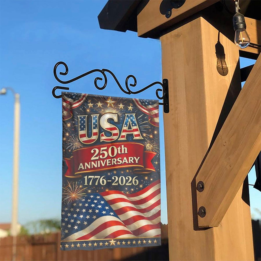 USA 250th Anniversary Garden Flag | 1776-2026 Commemorative Design | Double Sided Weather Resistant Fabric | Collector's Patriotic Yard Decor