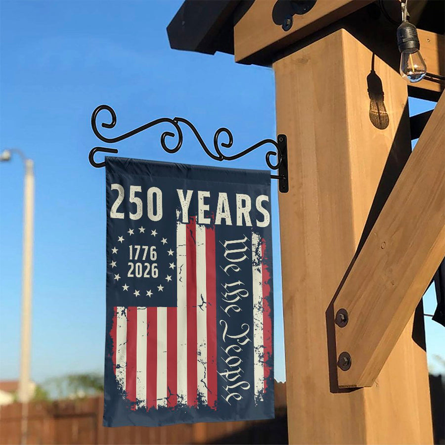 We The People Garden Flag | 250th Anniversary 1776-2026 Vintage USA Flag Design | Double Sided Weather-Resistant Polyester | Patriotic Yard Decor Gift