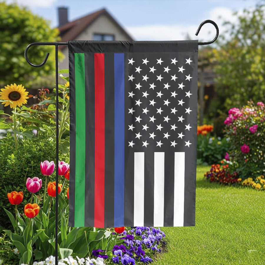 Thin Line American Garden Flag | Police, Fire & Military Support Decor | Premium Weather-Resistant Polyester | Gift for First Responder Families