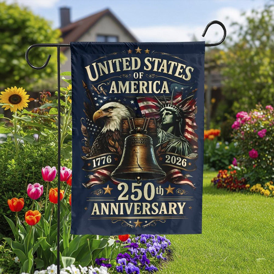 USA 250th Anniversary Garden Flag | 1776-2026 Patriotic Eagle Decor | Double Sided Weather Resistant | Commemorative American History Gift