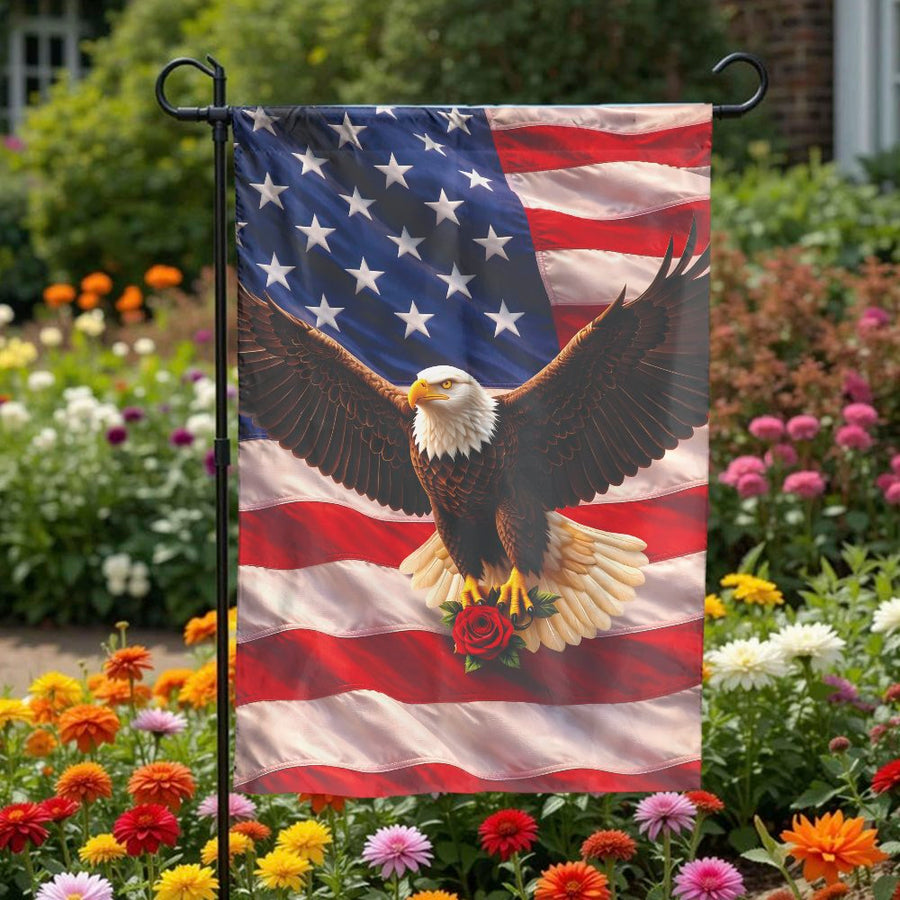 Patriotic American Eagle Garden Flag | Double Sided US Flag Design | Weather Resistant Yard Decor | Memorial Day & 4th of July Gift