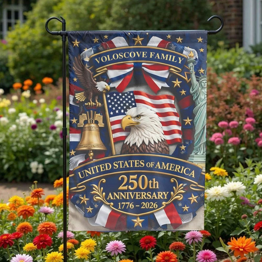 USA 250th Anniversary Garden Flag | American Eagle Patriotic Decor | Double Sided Weather Resistant Fabric | Commemorative Gift for Yard & Home