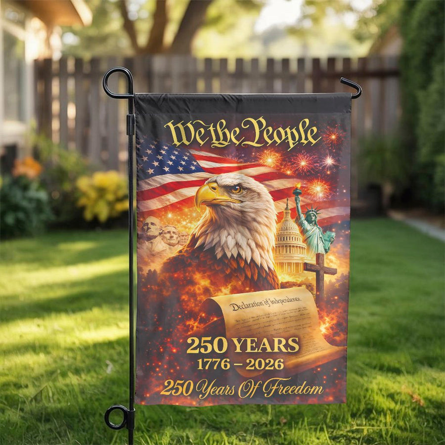 Patriotic 250th Anniversary Garden Flag | We The People American Eagle Design | Double Sided Weather Resistant | Commemorative USA Yard Decor