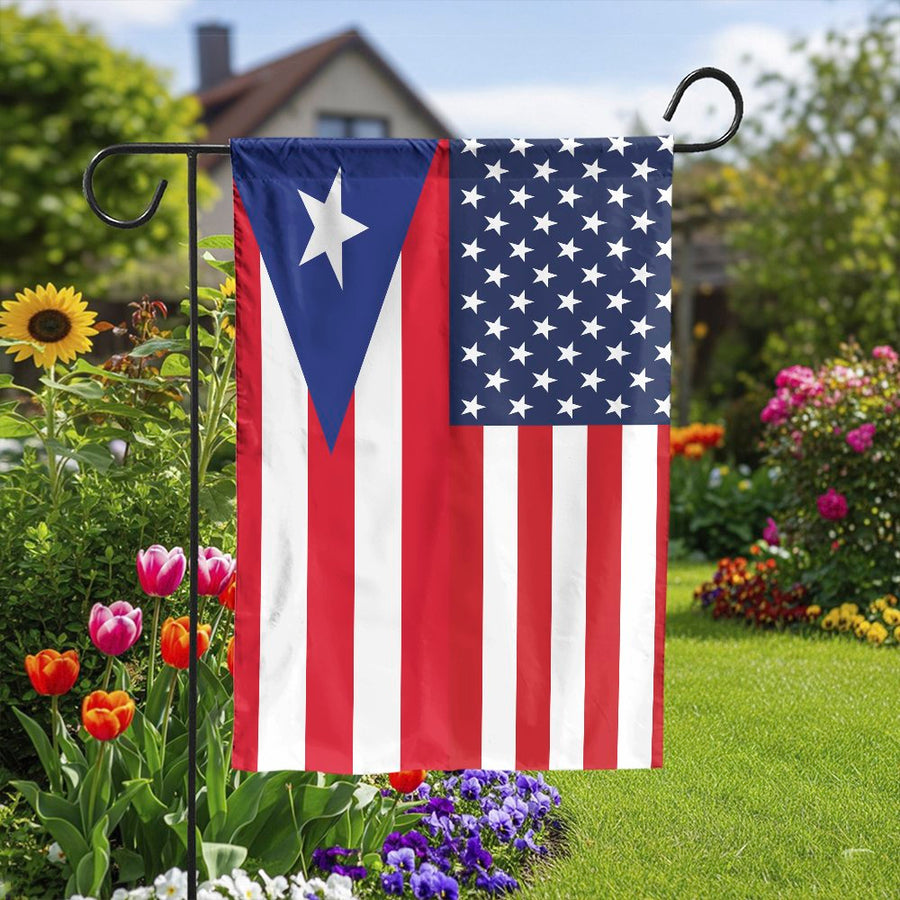 Puerto Rican American Friendship Flag | Double Sided USA PR Hybrid Design | Premium Weather-Resistant Polyester | Patriotic Yard Decor Gift