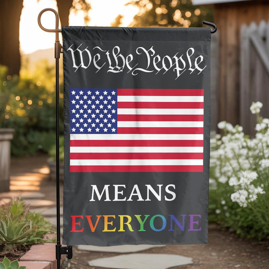 We The People Garden Flag | Inclusive Pride American Flag Design | Weather-Resistant Polyester | Progressive Yard Decor and LGBTQ Ally Gift