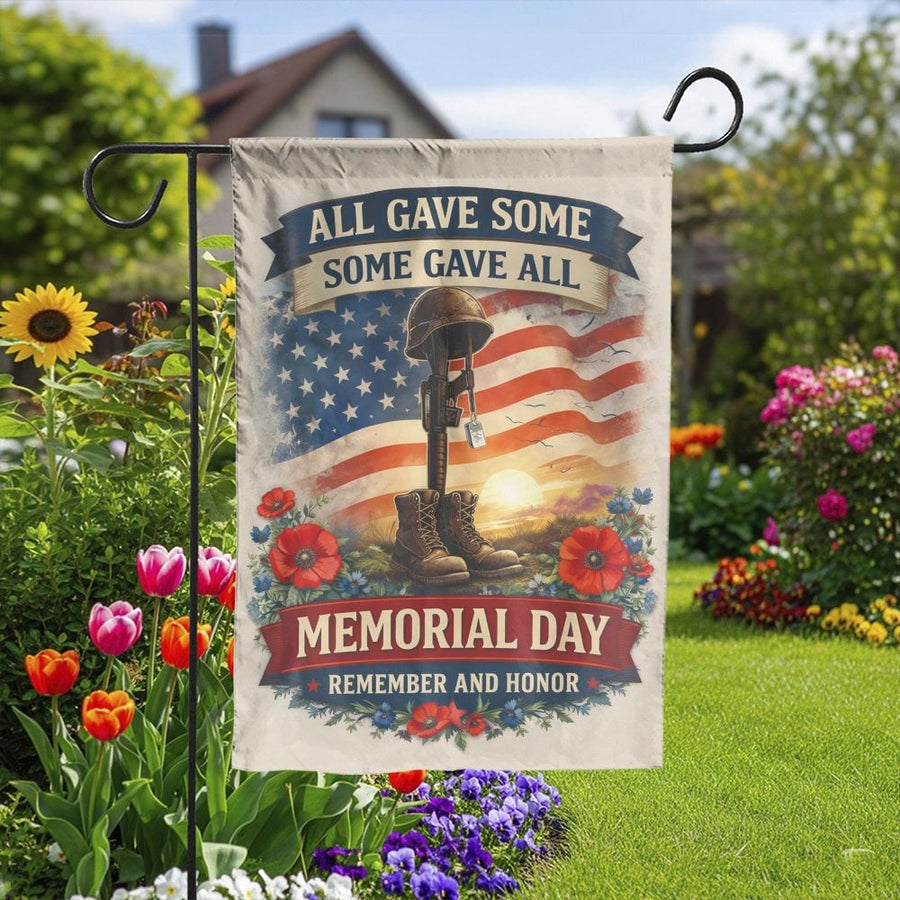 Memorial Day Garden Flag | Fallen Soldier Memorial Quote | Double Sided Weather Resistant | Patriotic Veteran Remember and Honor Decor