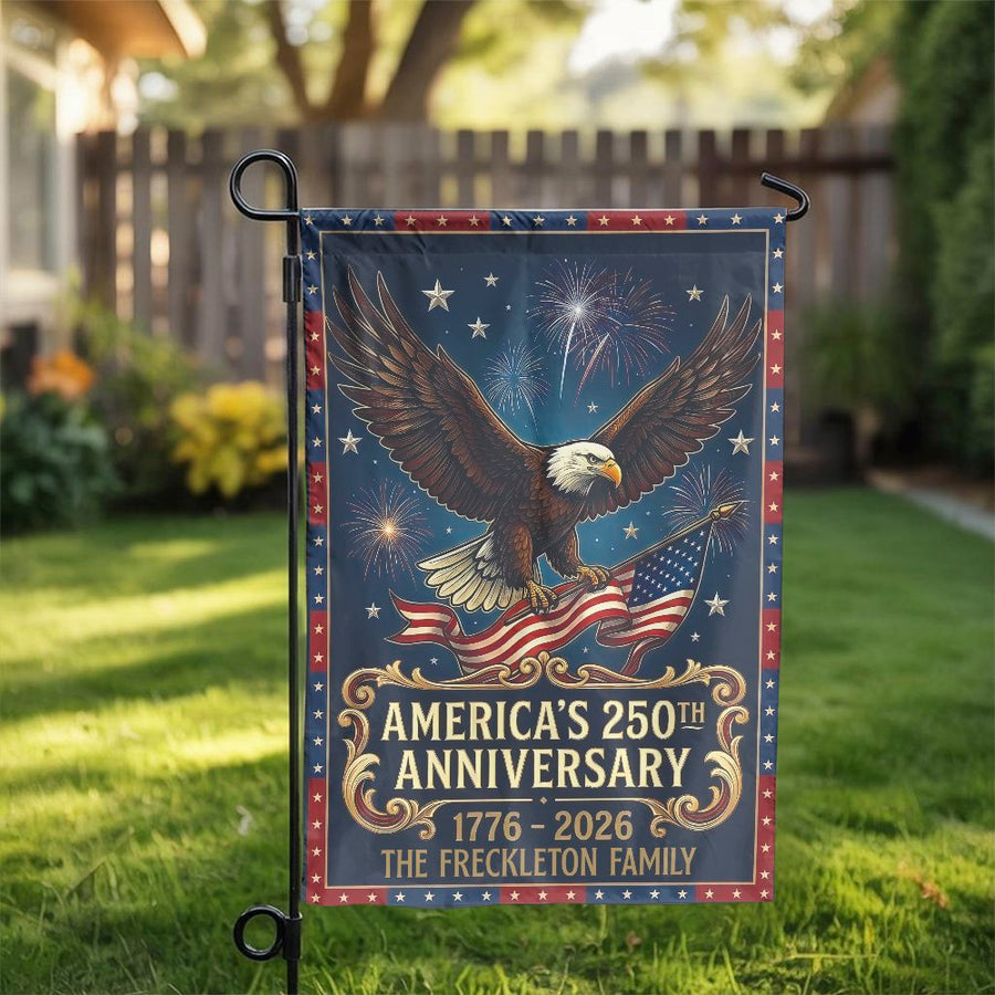 America 250th Anniversary Garden Flag | Vintage Patriotic Eagle 1776-2026 | Double Sided Polyester | Commemorative July 4th Yard Decor Gift