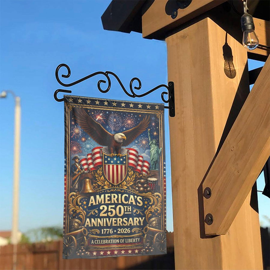 America 250th Anniversary Garden Flag | Vintage 1776-2026 Patriotic Design | Double-Sided Weather-Resistant Fabric | Collector's Semiquincentennial Yard Decor