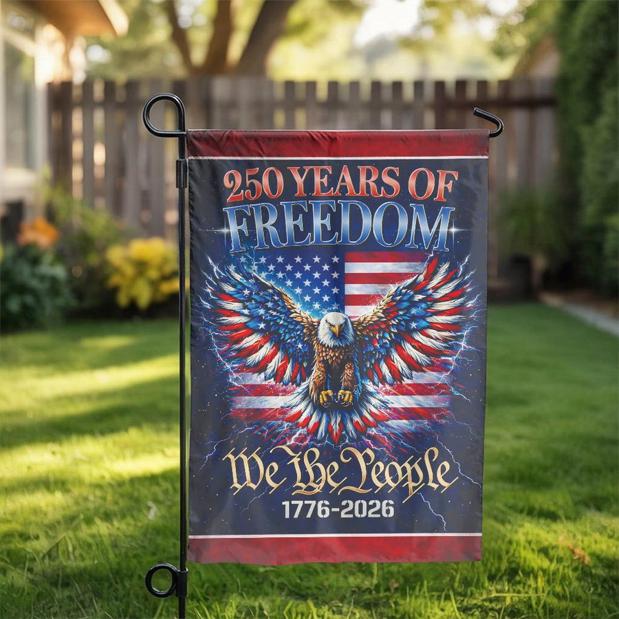 Patriotic 250th Anniversary Garden Flag | American Eagle We The People | Weather-Resistant Polyester | Commemorative Home & Yard Decor Gift