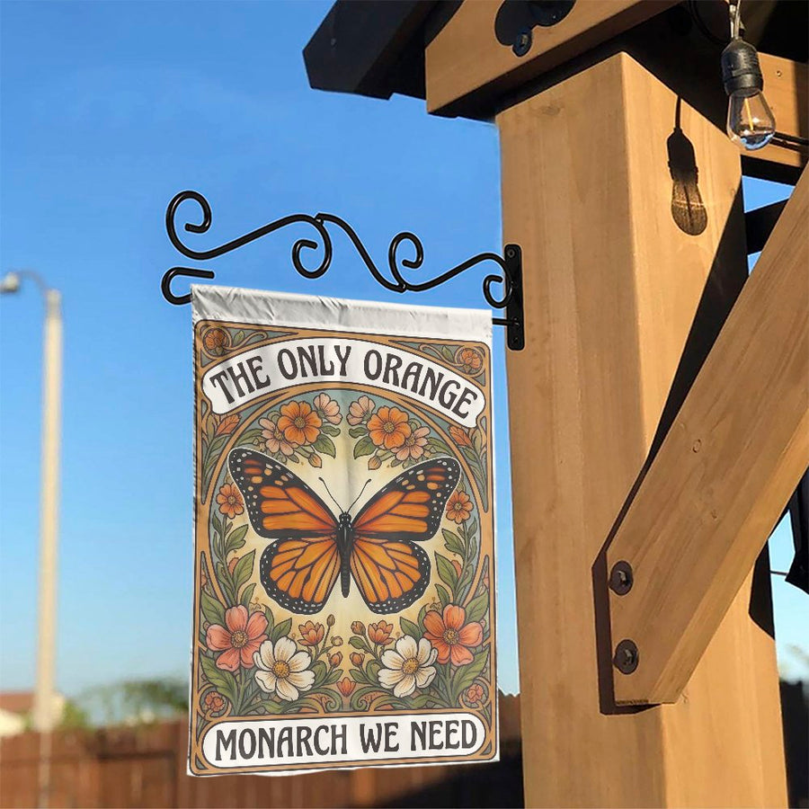 Political Monarch Butterfly Garden Flag | The Only Orange Monarch We Need | Double Sided Weatherproof Yard Decor | Anti-Trump Liberal Democrat Gift
