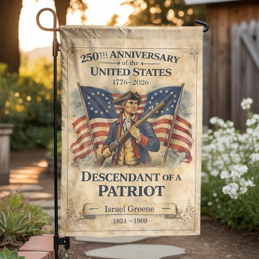 Patriotic Garden Flag | 250th Anniversary US 1776-2026 Design | Double-Sided Polyester | Commemorative Gift for Patriot Descendants