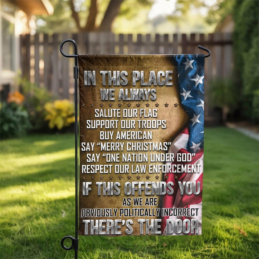 Patriotic Garden Flag | We Salute Our Flag & Support Troops Design | Premium Weather Resistant Polyester | Conservative Yard Decor Gift for Patriots