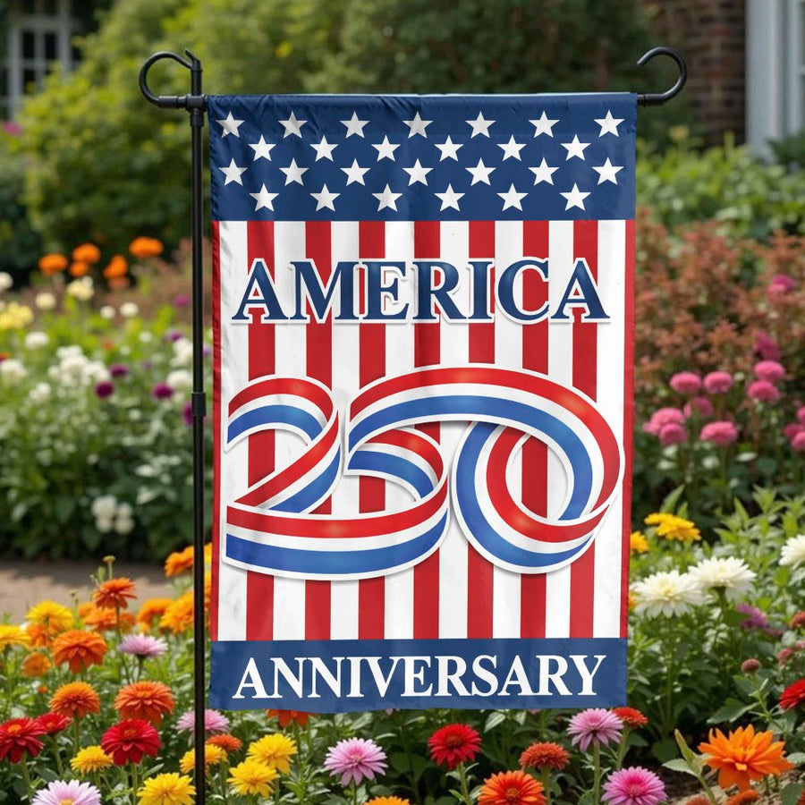 America 250th Anniversary Garden Flag | Patriotic 2026 Celebration Yard Decor | Double Sided Polyester | Commemorative Collector's Gift
