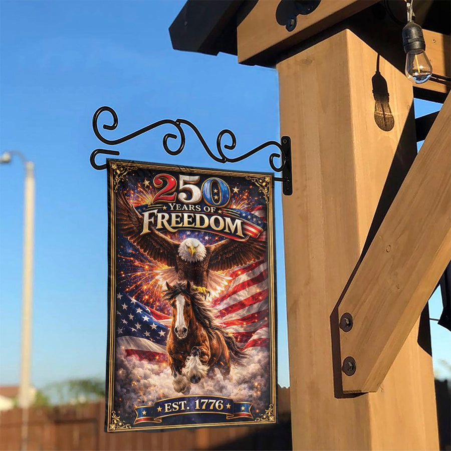Patriotic Eagle Garden Flag | 250 Years of Freedom Design | Double Sided Premium Polyester | USA Independence Day Yard Decor Gift