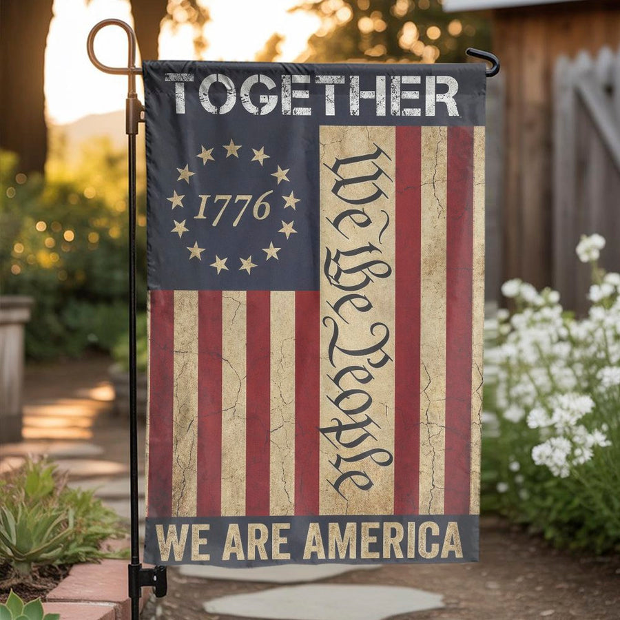 We The People Garden Flag | Vintage 1776 Betsy Ross Design | Double Sided Weather Resistant Fabric | Premium Patriotic Yard Decor