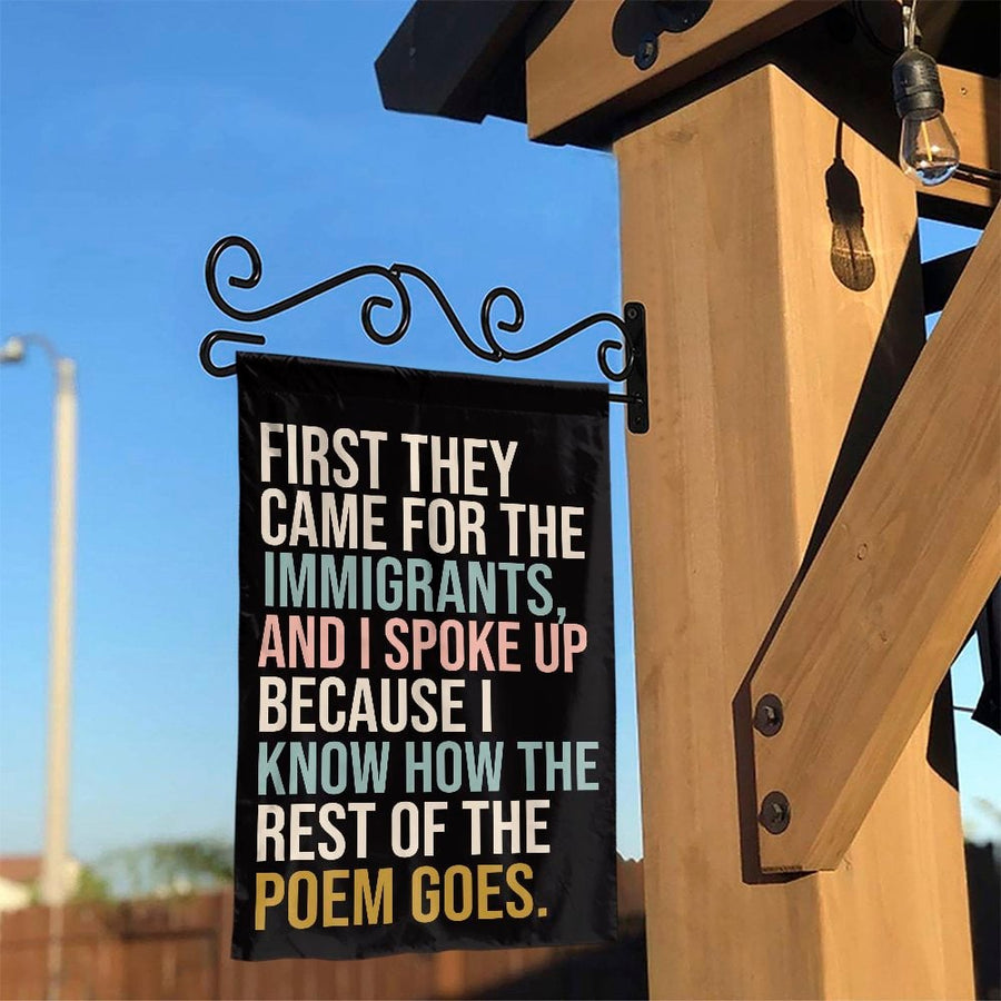 Social Justice Garden Flag | I Spoke Up Poem Quote | Double Sided Weather Resistant | Progressive Activist Yard Decor Gift