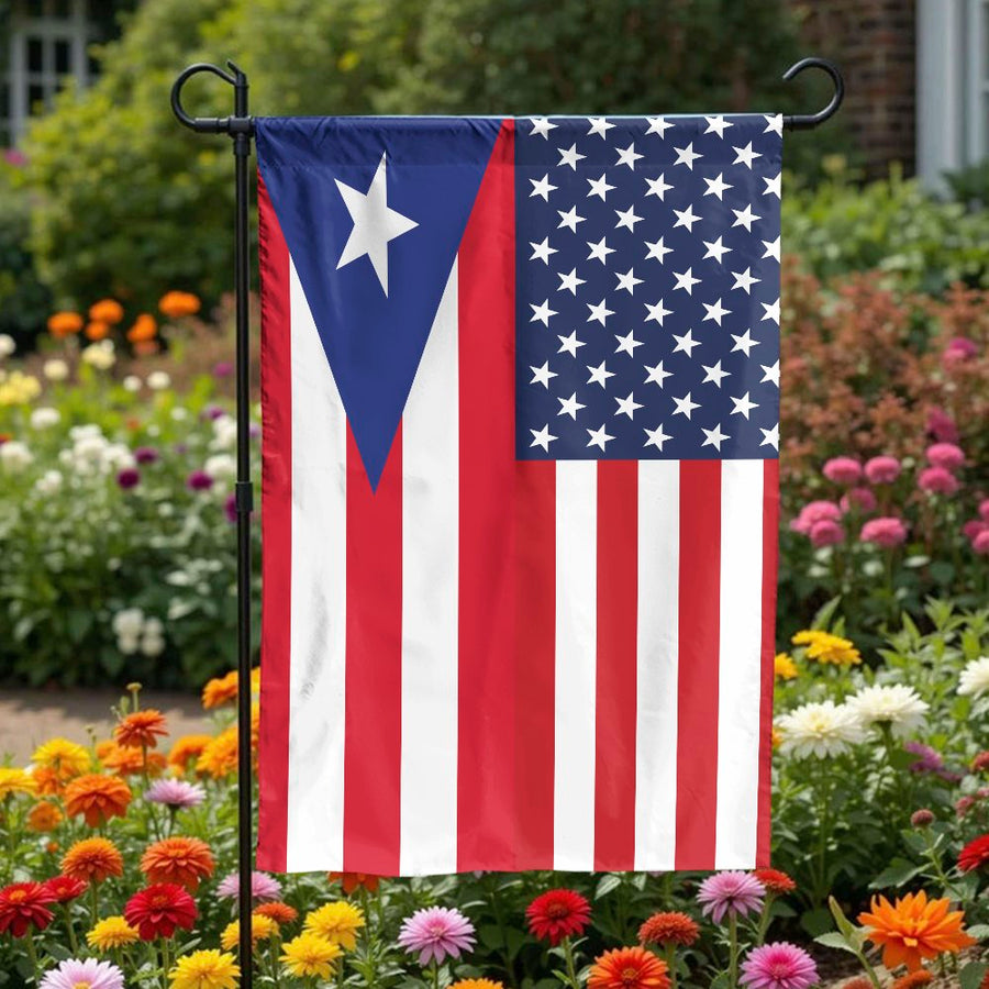 Puerto Rican American Friendship Flag | Double Sided USA PR Hybrid Design | Premium Weather-Resistant Polyester | Patriotic Yard Decor Gift