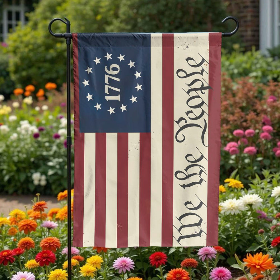 We The People Garden Flag | Vintage 1776 Betsy Ross Design | Double Sided Weatherproof Polyester | Patriotic Yard Decor Gift for 250th Anniversary