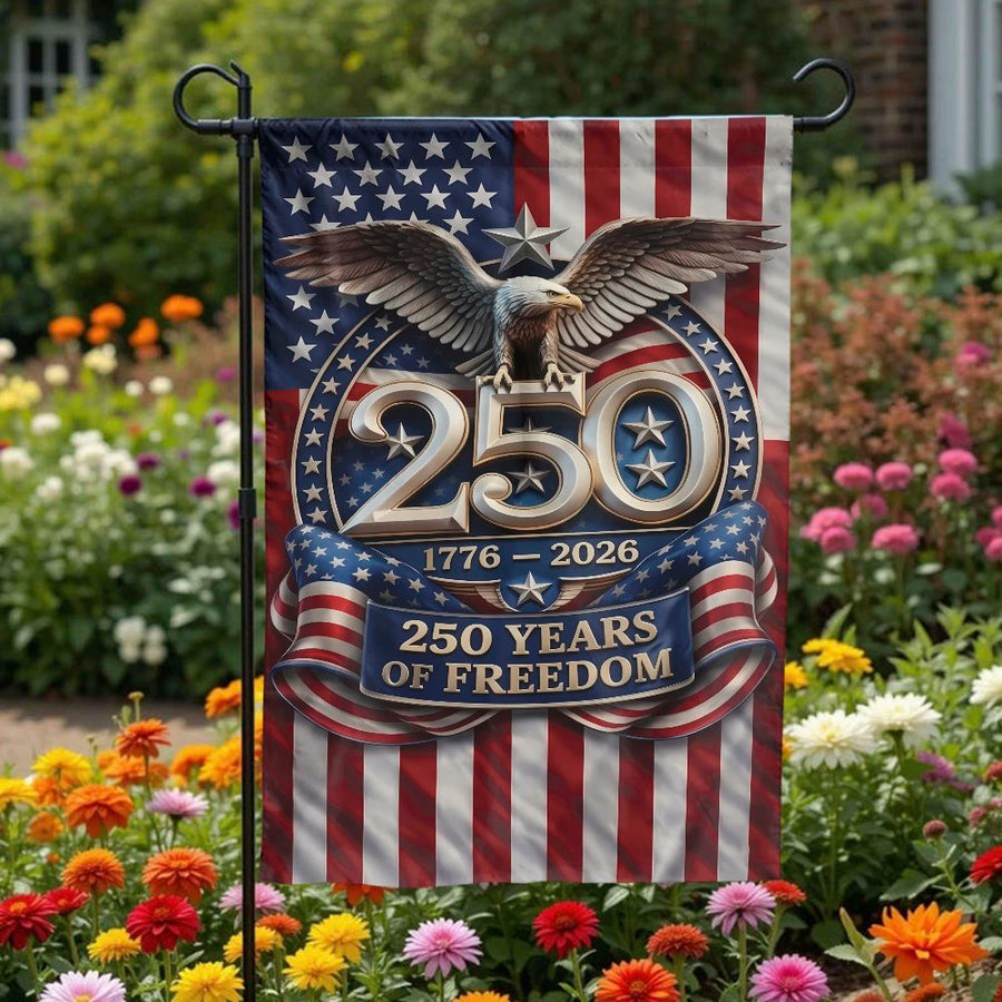 USA 250th Anniversary Garden Flag | 1776-2026 Patriotic Eagle Decor | Double Sided Polyester | Commemorative American Yard Gift