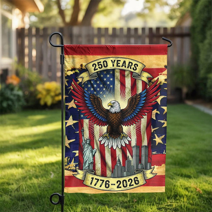 USA 250th Anniversary Garden Flag | Patriotic Eagle 1776-2026 Banner | Weather-Resistant Double Sided Print | Commemorative Yard Decor Gift