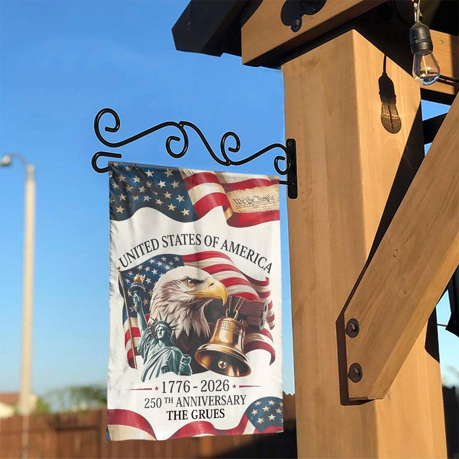 250th Anniversary USA Garden Flag | Patriotic 1776-2026 Eagle & Liberty Bell | Weather-Resistant Double-Sided Print | Collector's Yard Decor Gift
