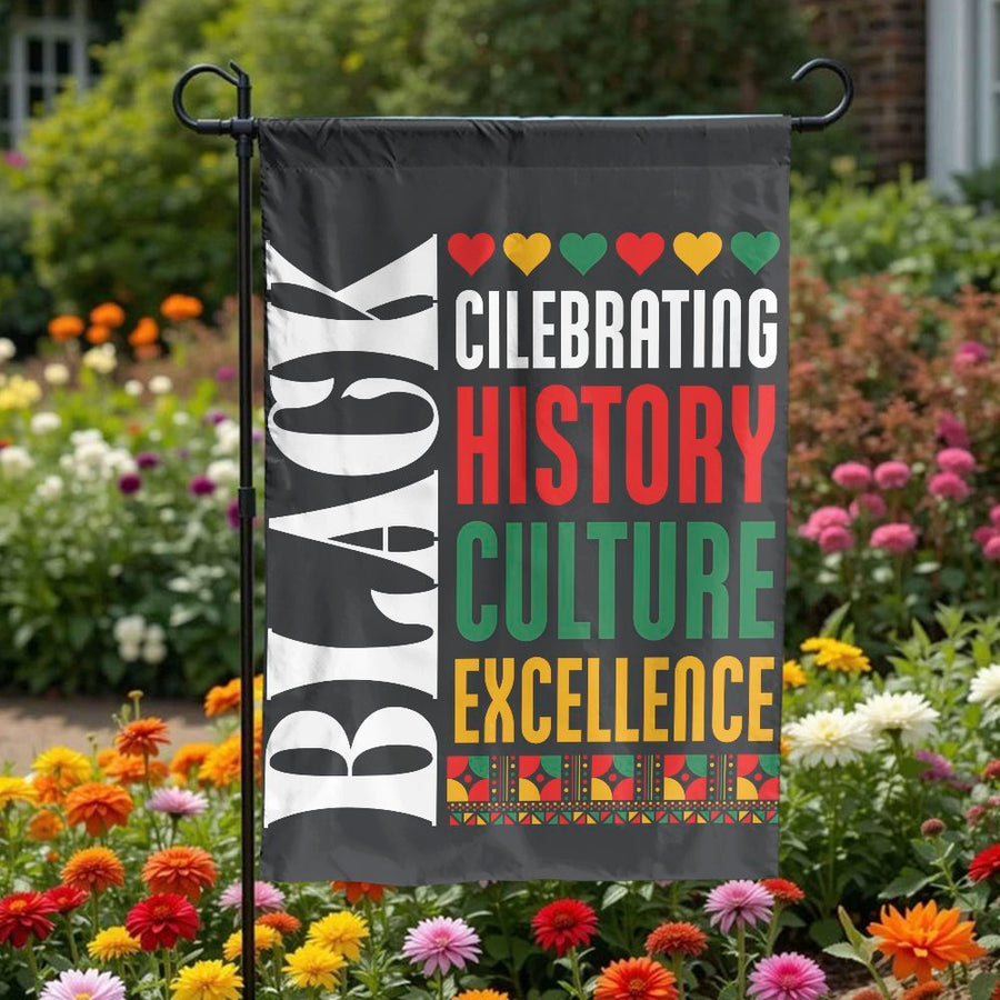 Black History Month Garden Flag | Celebrating Culture & Excellence | Double Sided Polyester | African American Heritage Yard Decor Gift