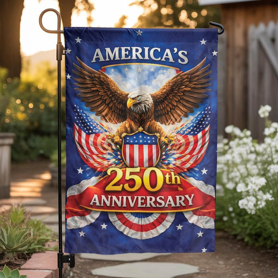 America's 250th Anniversary Garden Flag | Patriotic Eagle Double Sided Print | Weather-Resistant Polyester | Commemorative 2026 Outdoor Decor Gift