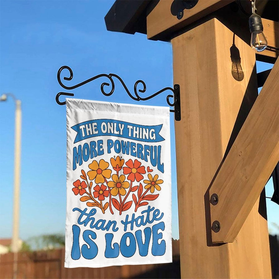 Inspirational Love Quote Garden Flag | Retro 70s Floral Art | Double Sided Weather Resistant Polyester | Positive Message Yard Decor Gift
