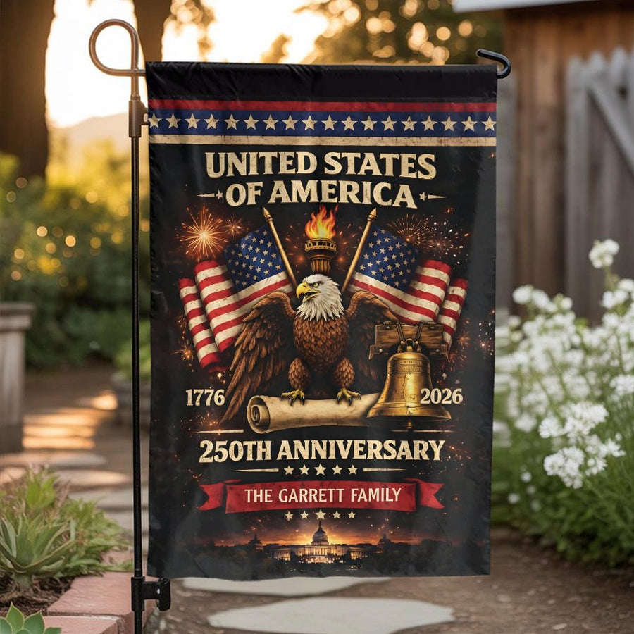 USA 250th Anniversary Garden Flag | 1776-2026 Patriotic Eagle Design | Double Sided Polyester | Commemorative Yard Decor Gift
