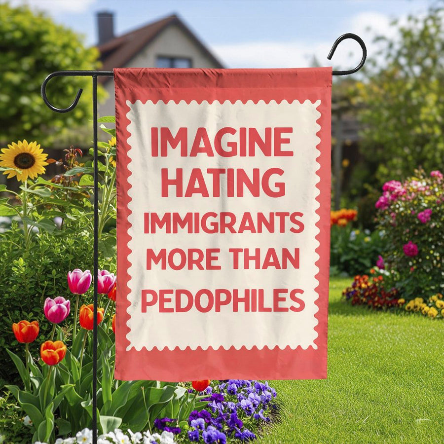 Pro Immigrant Garden Flag | Political Statement Yard Art | Weather Resistant Polyester | Progressive Home Decor Gift