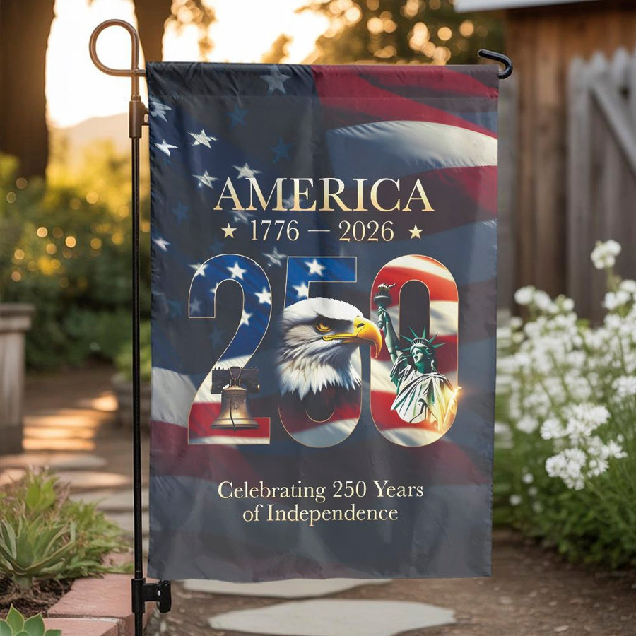 America 250th Anniversary Garden Flag | 1776-2026 Commemorative Yard Decor | Double Sided Weather Resistant Polyester | USA Semiquincentennial Patriotic Gift